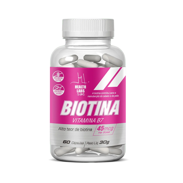 BIOTINA (VITAMINA B7) 60 CAPS - HEALT LABS SUPLEMENTOS