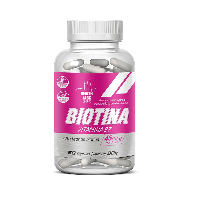 BIOTINA (VITAMINA B7) 60 CAPS - HEALT LABS SUPLEMENTOS