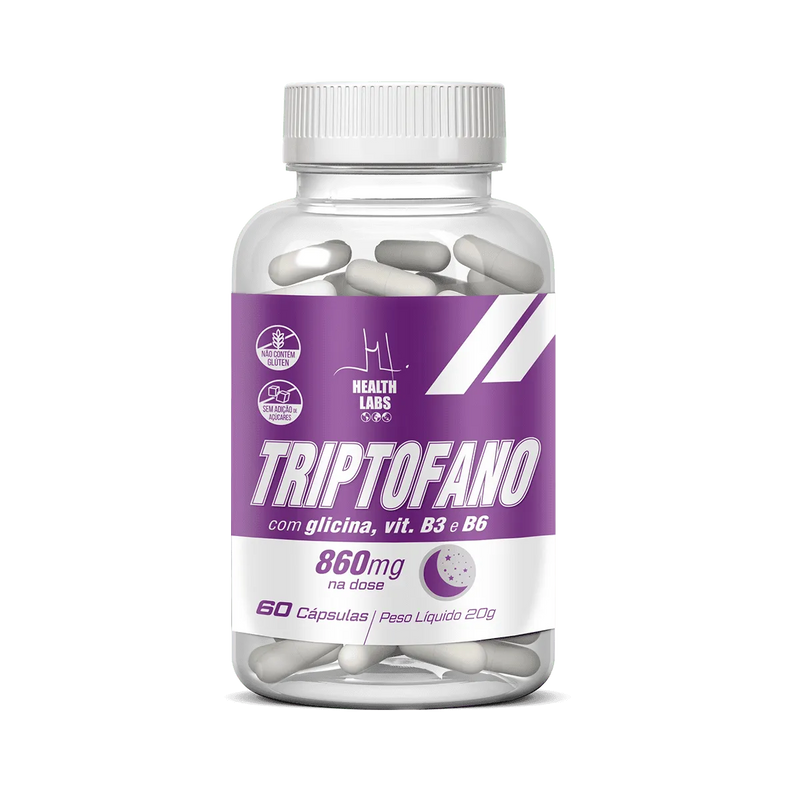 TRIPTOFANO 860mg 60 CAPS - HEALT LABS SUPLEMENTOS