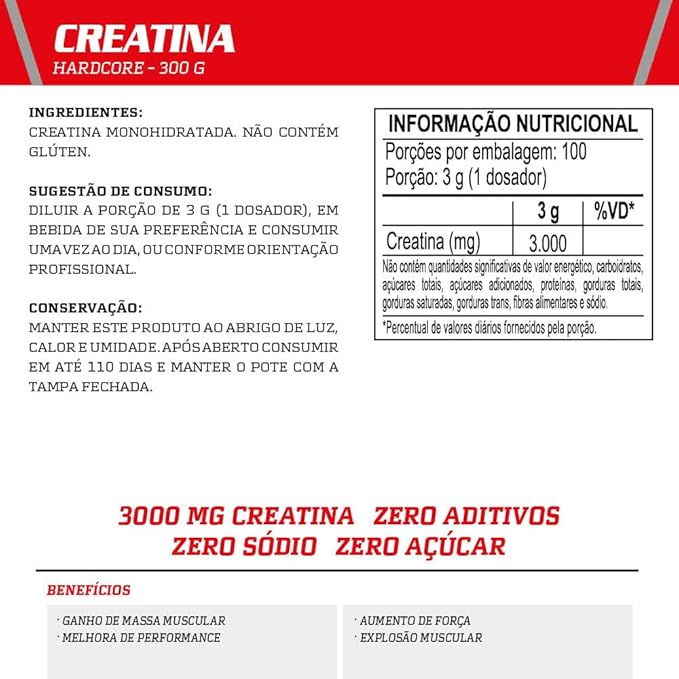 CREATINA PURA 300G - INTEGRALMÉDICA