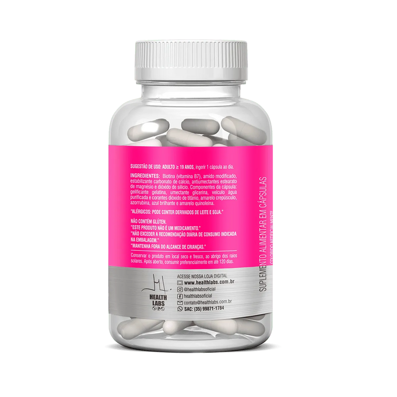 BIOTINA (VITAMINA B7) 60 CAPS - HEALT LABS SUPLEMENTOS