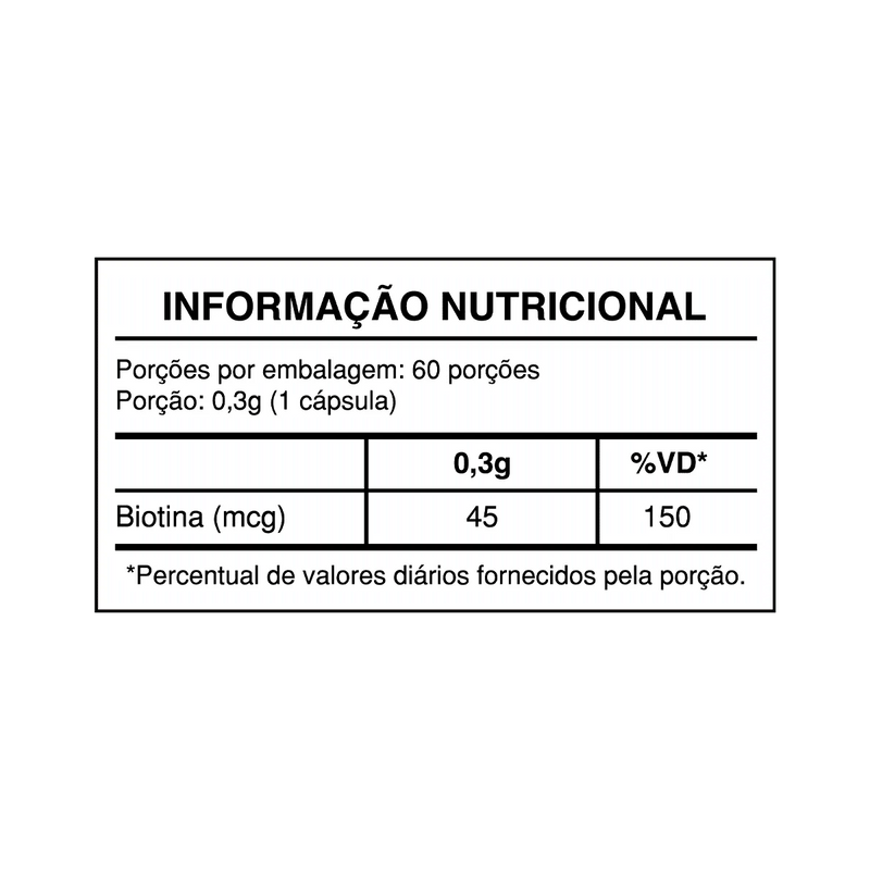 BIOTINA (VITAMINA B7) 60 CAPS - HEALT LABS SUPLEMENTOS