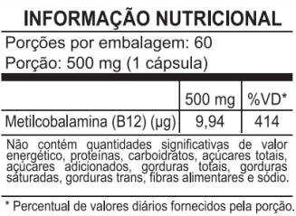 VITAMINA B12 (METILCOBALAMINA) 60 CAPS - KATIGUÁ