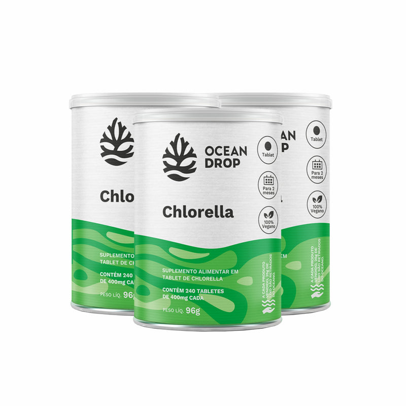 COMBO KIT 3 UN CHLORELLA 240 CAPS - OCEAN DROP