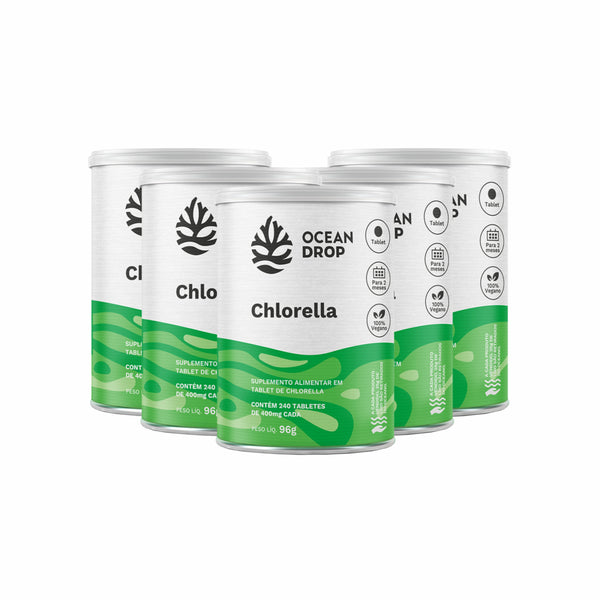 COMBO KIT 5 UN. CHLORELLA 240 CAPS - OCEAN DROP