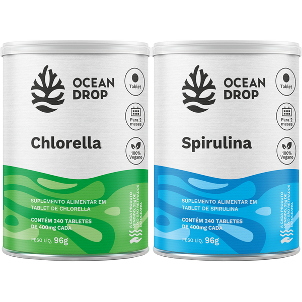 COMBO CHLORELLA + SPIRULINA 240 CAPS - OCEAN DROP