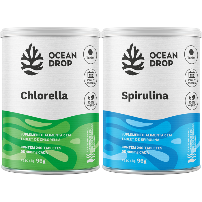 COMBO CHLORELLA + SPIRULINA 240 CAPS - OCEAN DROP