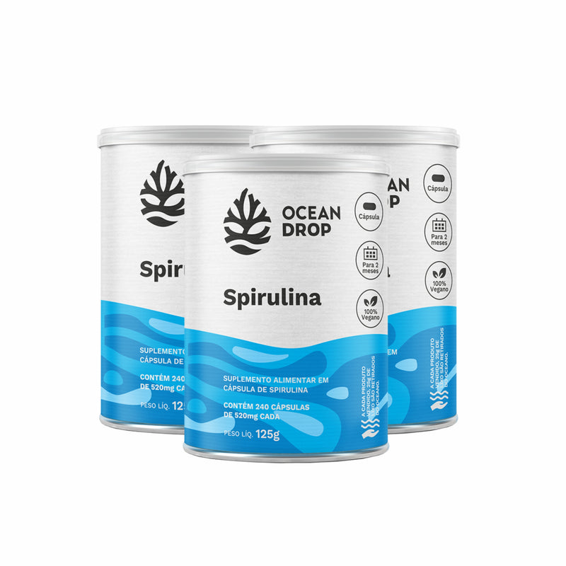 COMBO KIT 3 UN. SPIRULINA 240 CAPS - OCEAN DROP