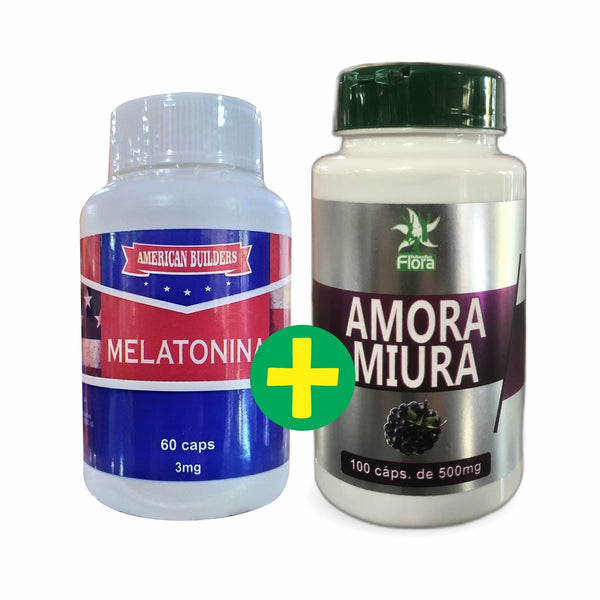 COMBO KIT AMORA MIURA MEDIC FLORA + MELATONINA AMERICAN BUILDERS 60 CÁPS