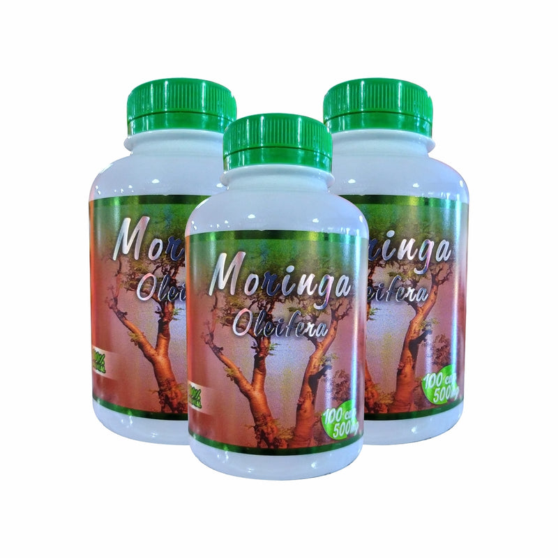 COMBO KIT 3UN MORINGA 100 CAPS 500MG - MEDIC FLORA